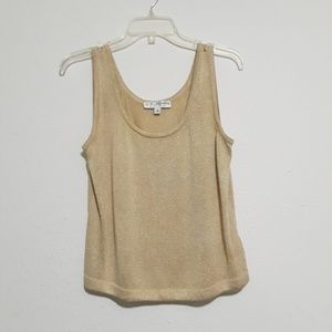 St. John Basics Gold Glitter Tank Top Size S